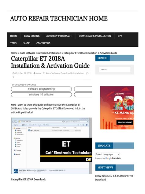Caterpillar ET 2018A Installation & Activation Guide .